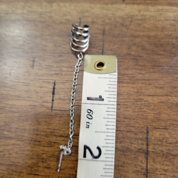 Piercing Pagoda 5 Layer Cuff SS 925 Pierced W CZ Stud - Picture 7 of 10